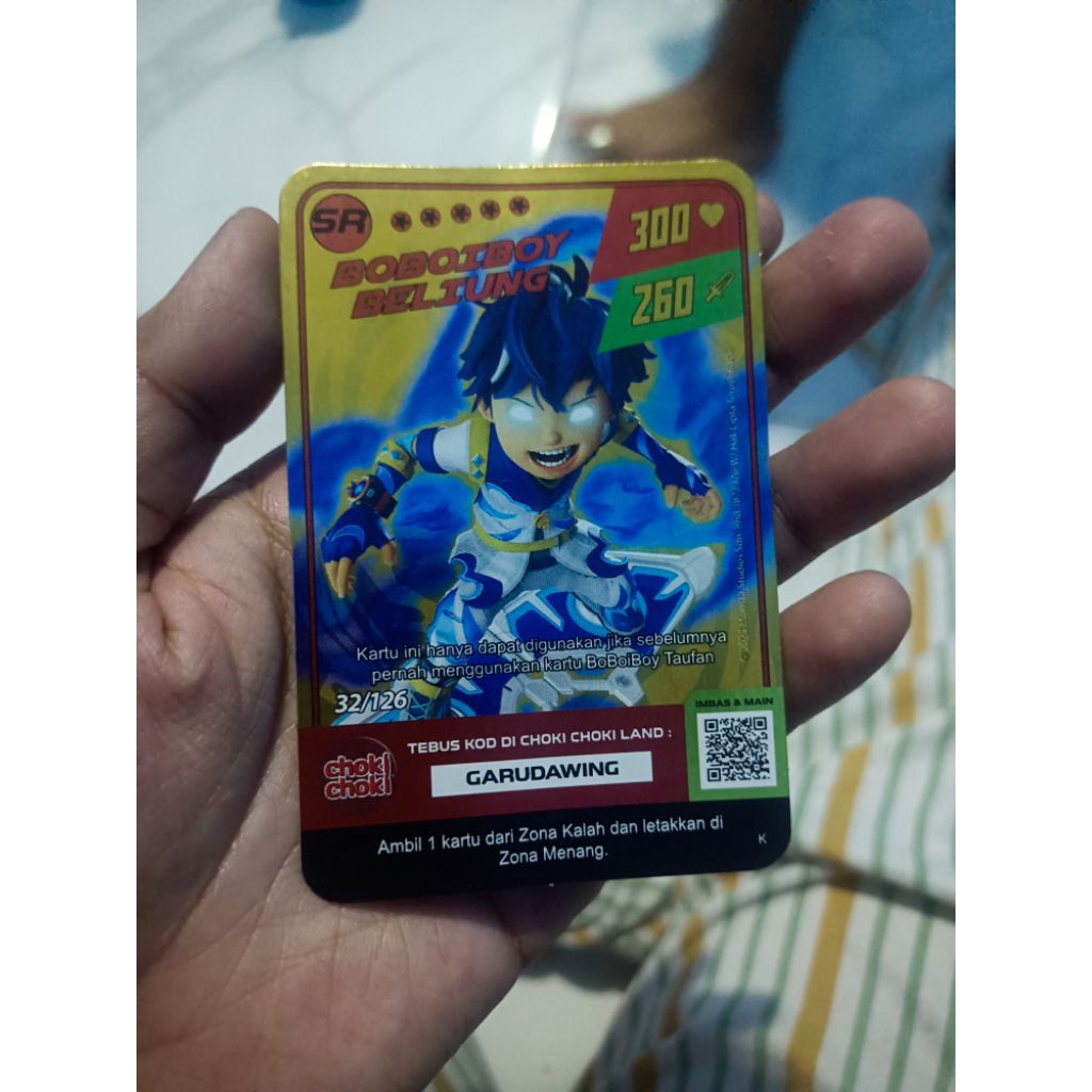 kartu boboiboy SR beliung asli dari cokicoki