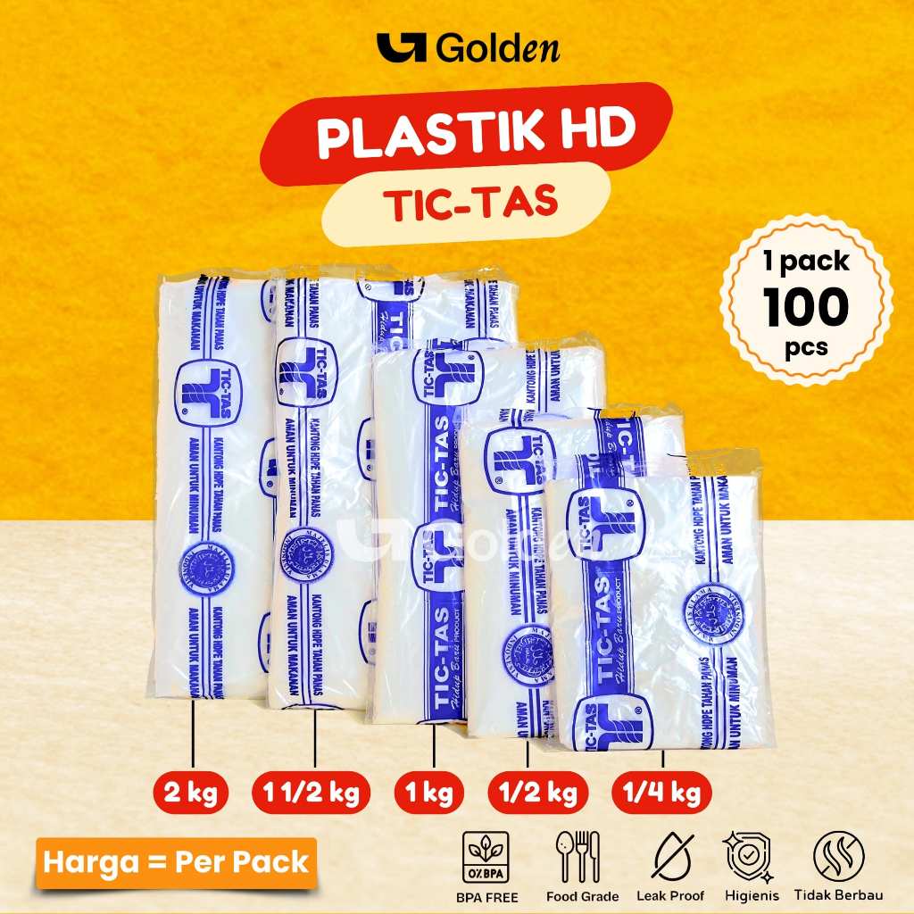 Kantong Plastik HD Tahan Foodgrade Plastik HD TicTas 1/4 KG 1/2 KG 1 KG 1 1/2 KG 2 KG Panas Dingin