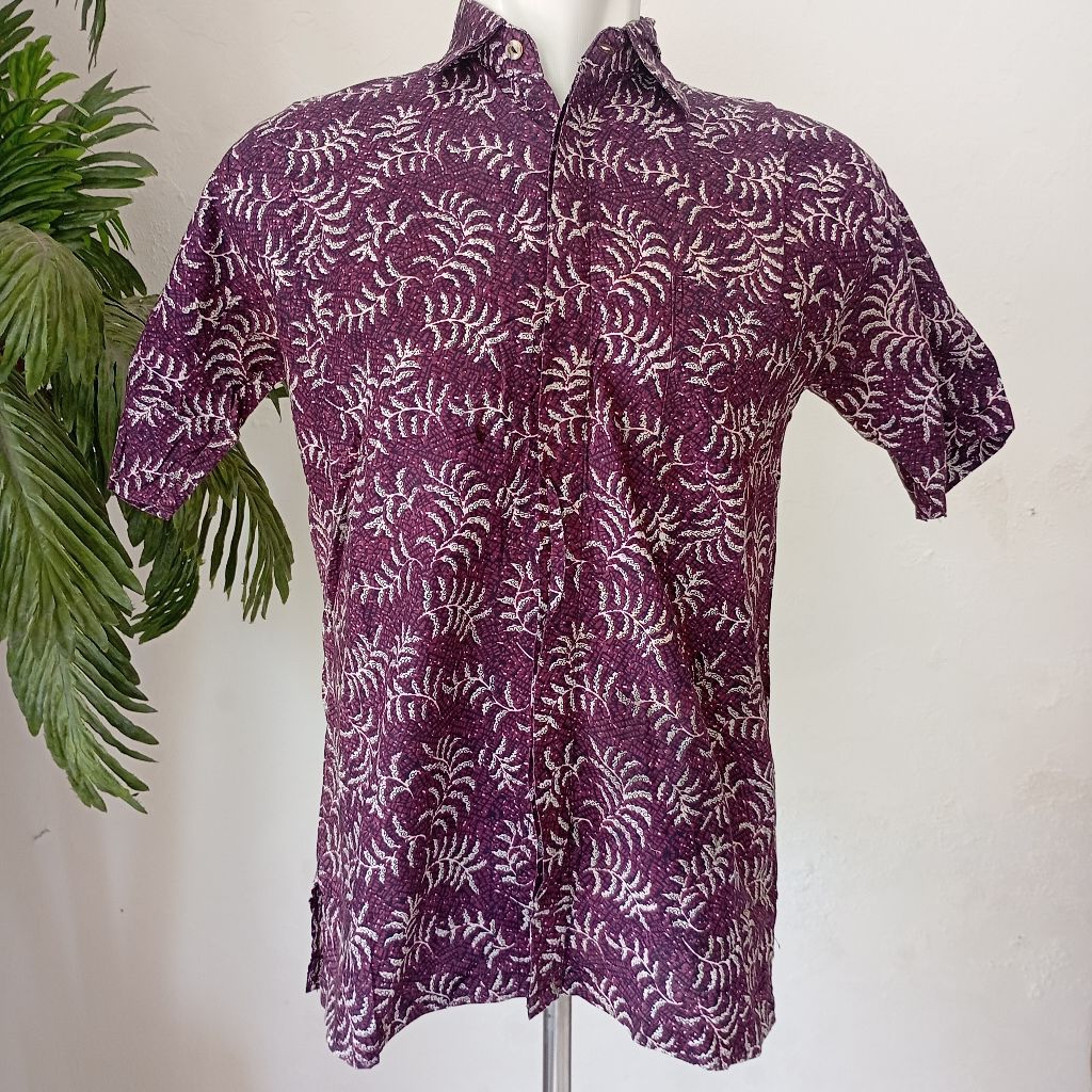 Batik Pria Lengan Pendek Warna Ungu