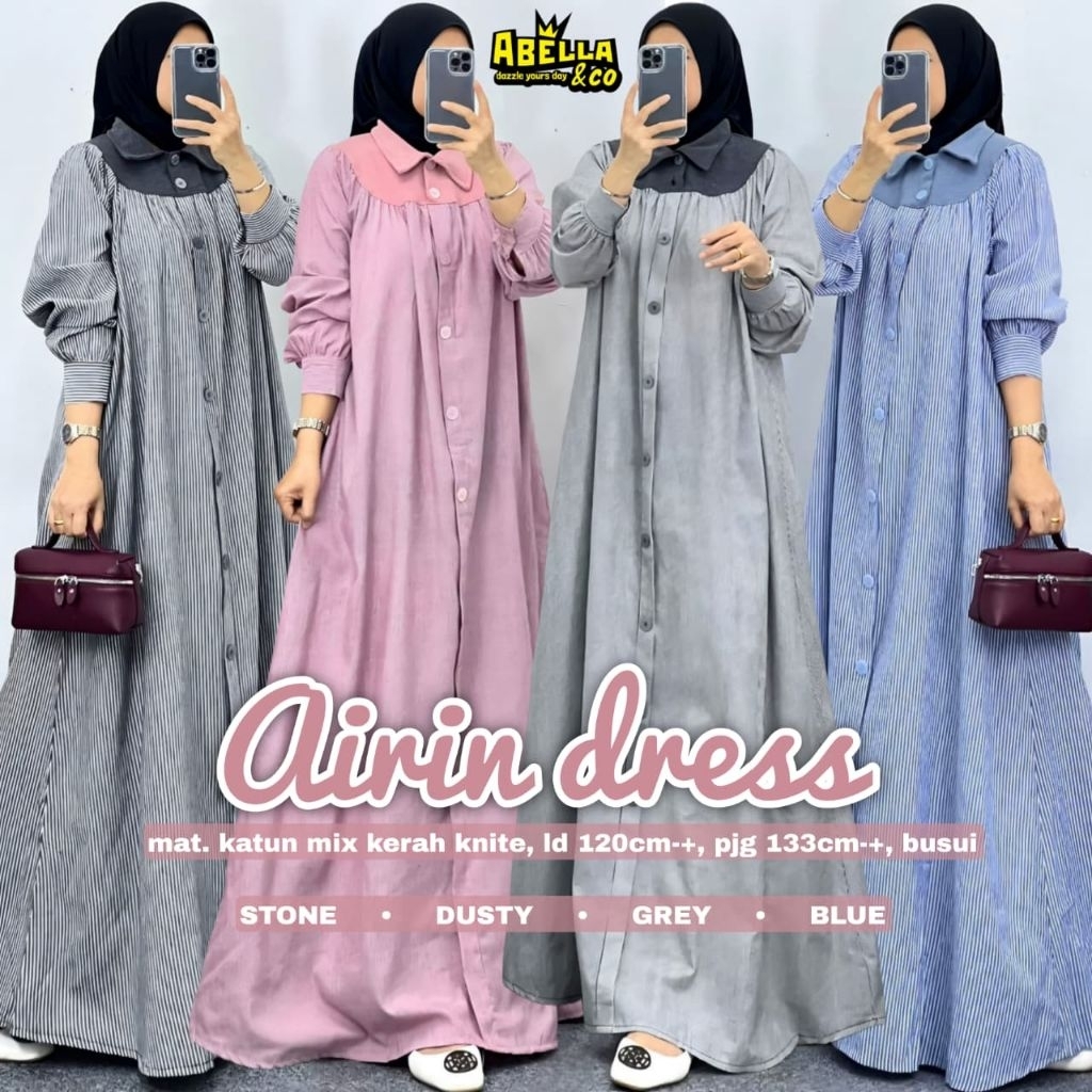 aurora Dress gamis katun wanita katun haruka terbaru airin dress gamis salur