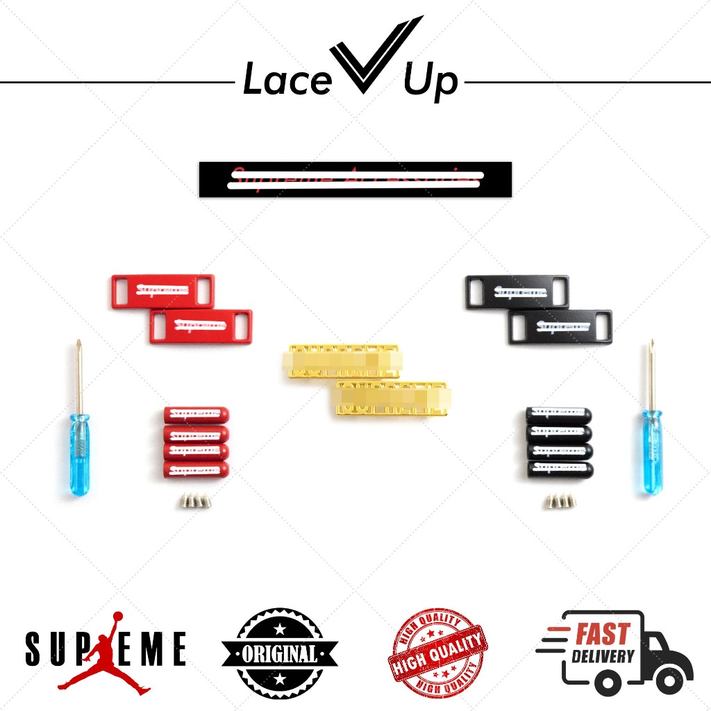 Buckle AF1 Supr*me / Plat / Gesper Tali Sepatu / SUP Shoe Charm