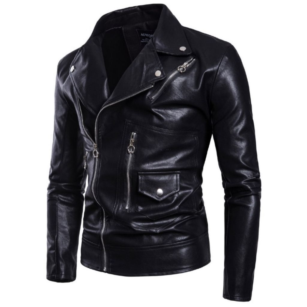 Hot Product Delizia Ramones Series Ramones Jaket Kulit Pria Original Motor Touring Pria Semi Kulit