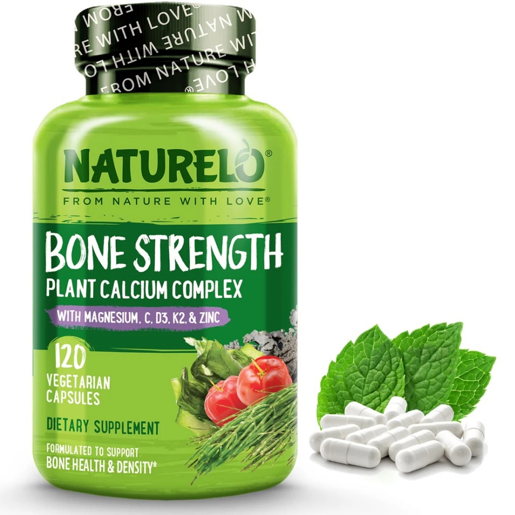 NATURELO - Calcium Supplements for Bone Strength -120 capsules