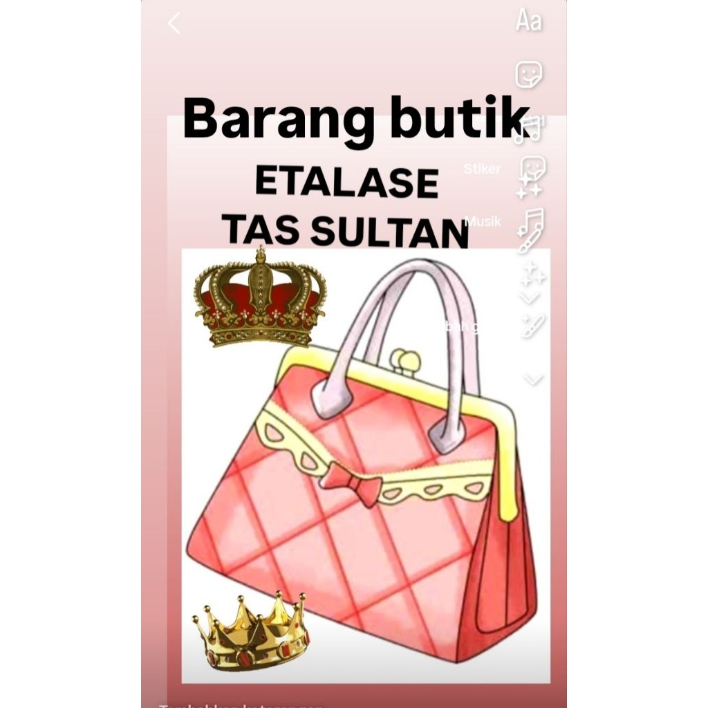etalase tas barang butik