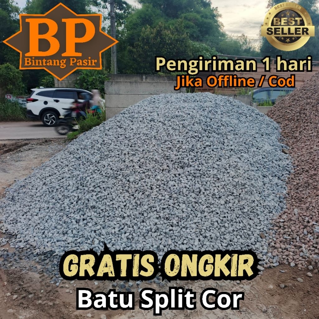batu split / batu split cor / batu koral