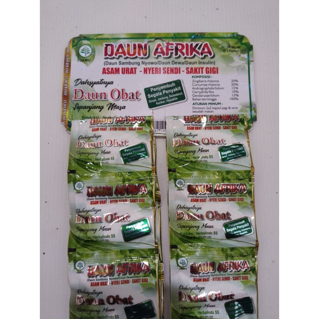 DAUN AFRIKA putih kapsul original