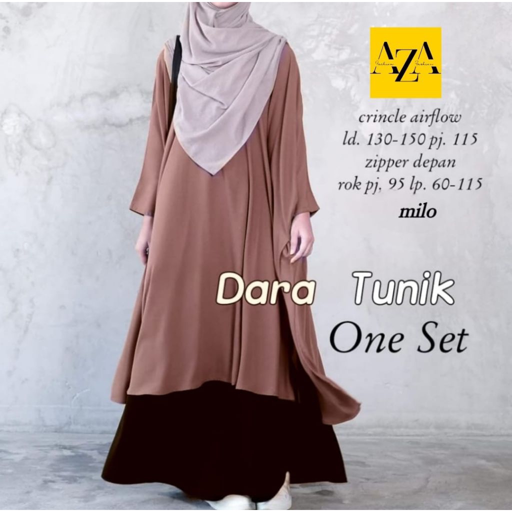DARA TUNIK SET ROK JUMBO/SETELAN TUNIC MIDI DAN ROK OVERSIZE/CRINCLE AIRFLOW LD 150 CM FIT XXXXL