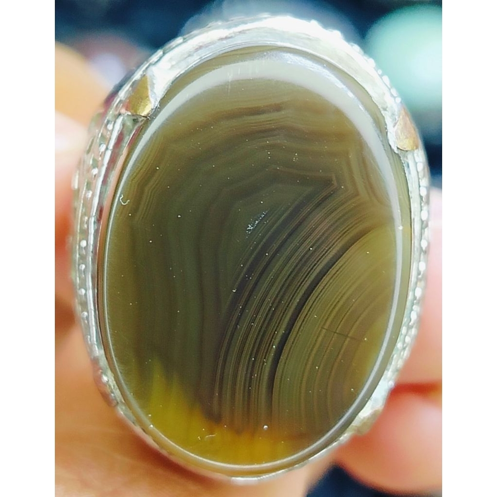 CINCIN BATU AKIK LAWASAN MOTIF ANTIK SAKRAL.