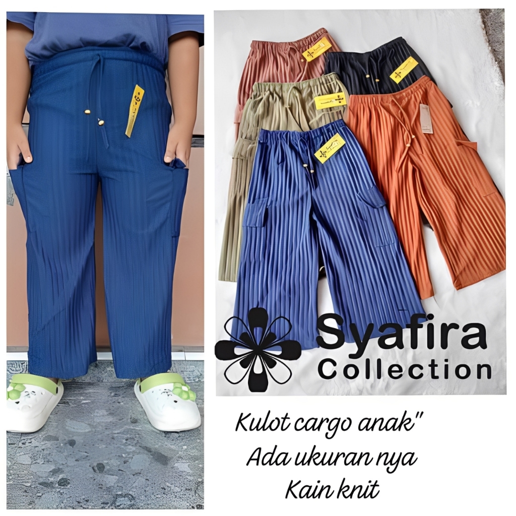 SYAFIRA KONVEKSI - CELANA KULOT CARGO ANAK TAHUN KULOT KNIT CARGO ANAK TANGGUNG CELANA KULOT CARGO A