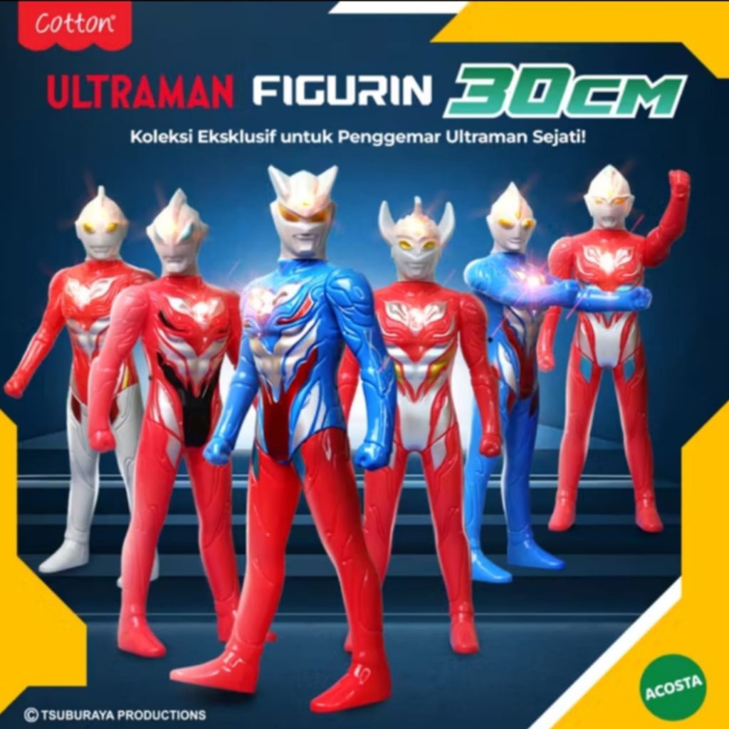 Ultraman Set Action Figure 30cm 49259 Tiga Arc Classic Greed Zero Taro Mainan Miniatur Ultraman