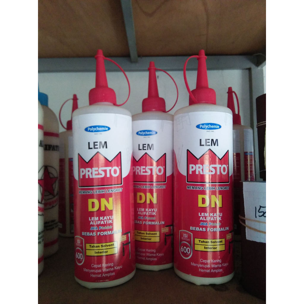 Lem Kayu Presto DN 600 Gram – Lem Kayu Alifatik Cepat Kering & Kuat untuk Furniture / Pertukangan