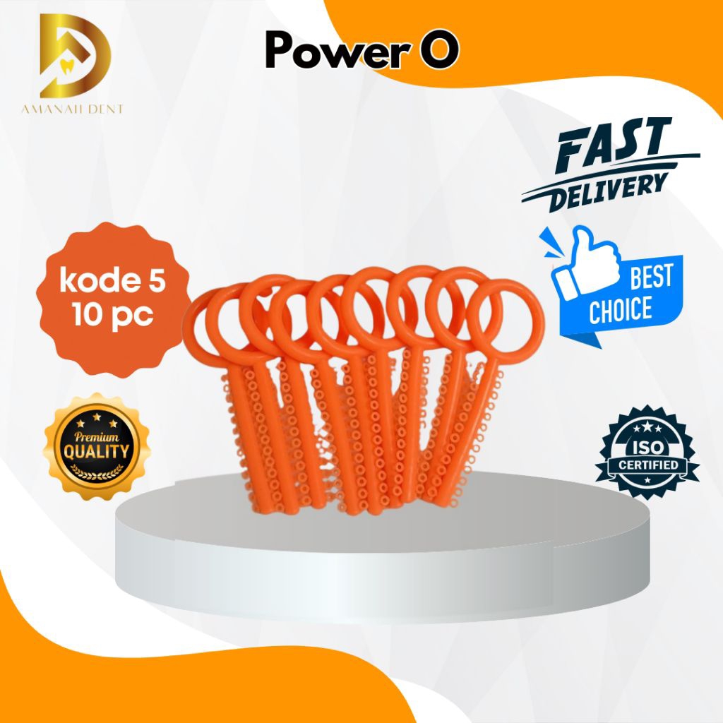 Power O Ao warna orange isi 10pcs karet behel Ao / power o bracket