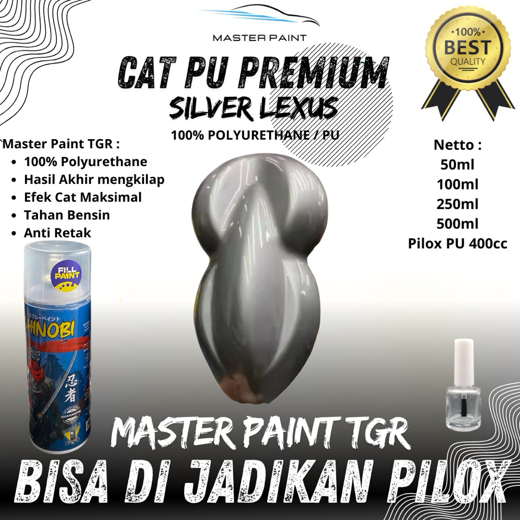 ( BISA DIJADIKAN PILOX ) Cat PU Premium Silver Lexus | Cat Lexus Silver | Cat Silver Sonic Titanium 
