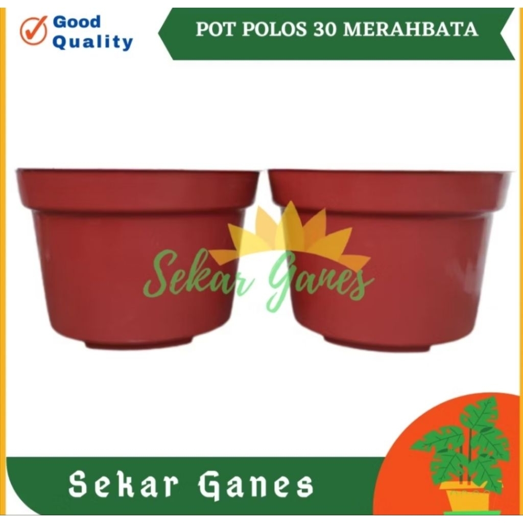 Pot 30 Merah Bata Coklat Bata Polos Pot Bunga Tanaman Hias Besar Pot Bunga