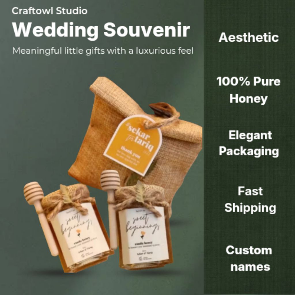 Wedding Souvenir Pernikahan Madu Kalimantan 100ml Packaging Pouch Goni l Gift Souvenir Pernikahan Pr