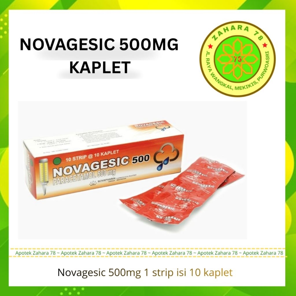 NOVAGESIC 500MG (PARACETAMOL 500MG) 1 STRIP ISI 10 KAPLET