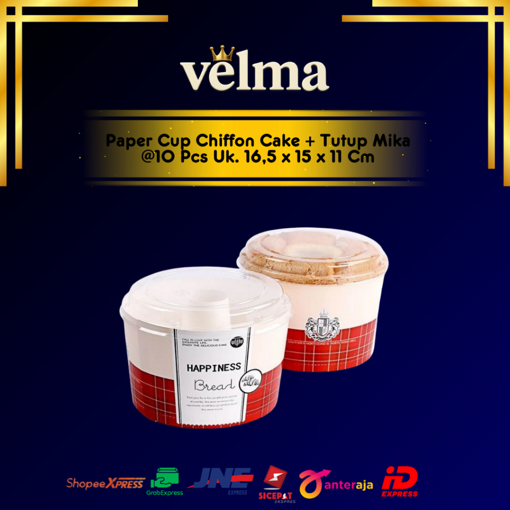 Paper Cup Chiffon Cake + Tutup Mika @10 Pcs