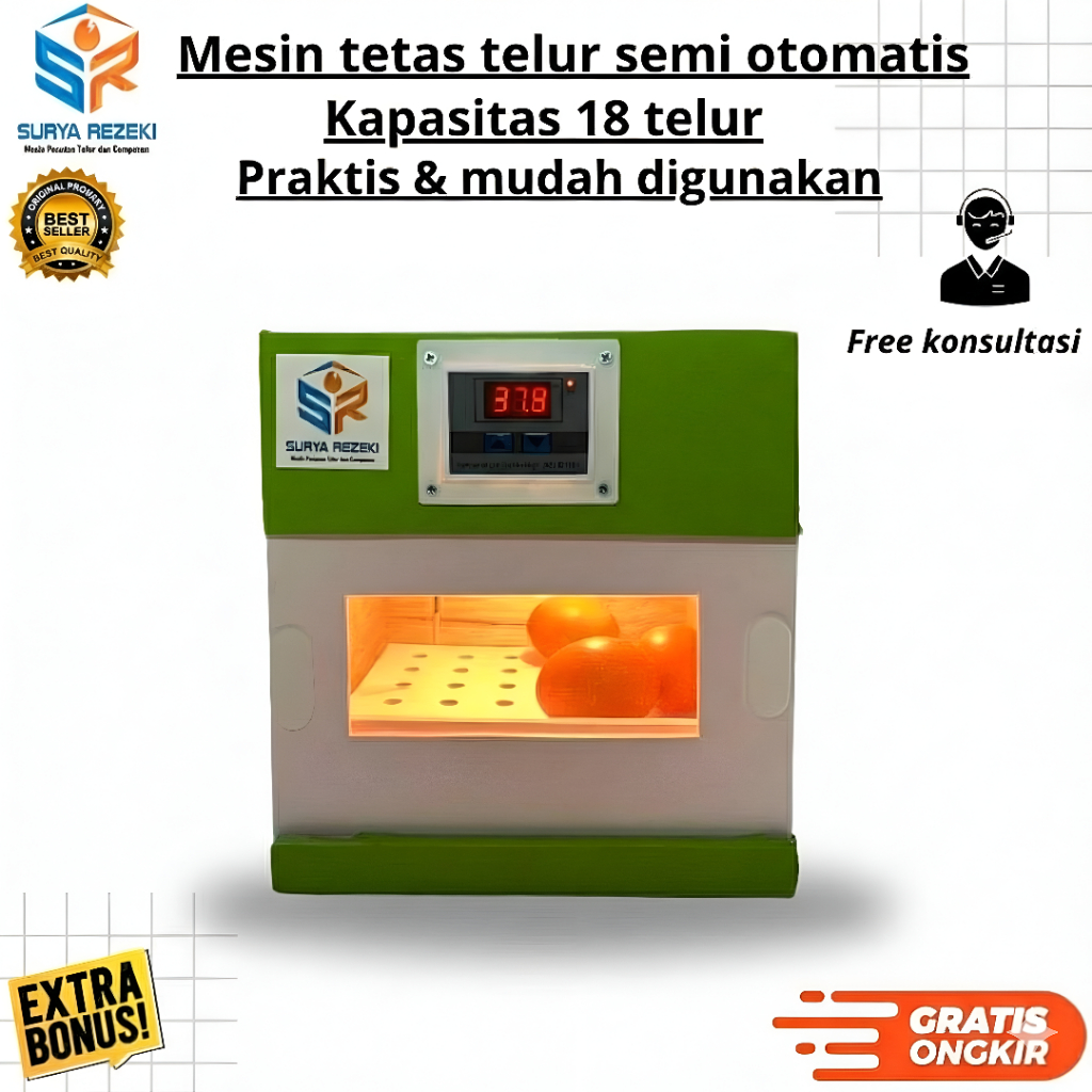 Mesin Tetas Telur Kapasitas 10 Telur Semi Otomatis