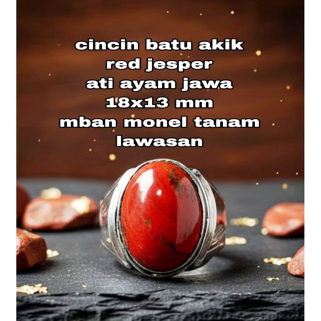 cincin batu akik red jesper / atiayam mban monel tanam