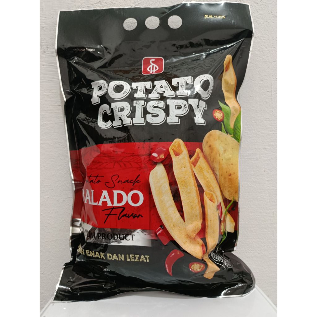 (Ready Medan) Potato crispy rasa balado kemasan 170 gram/ Potato crispy PREMIUM/Snack kentang rasa b