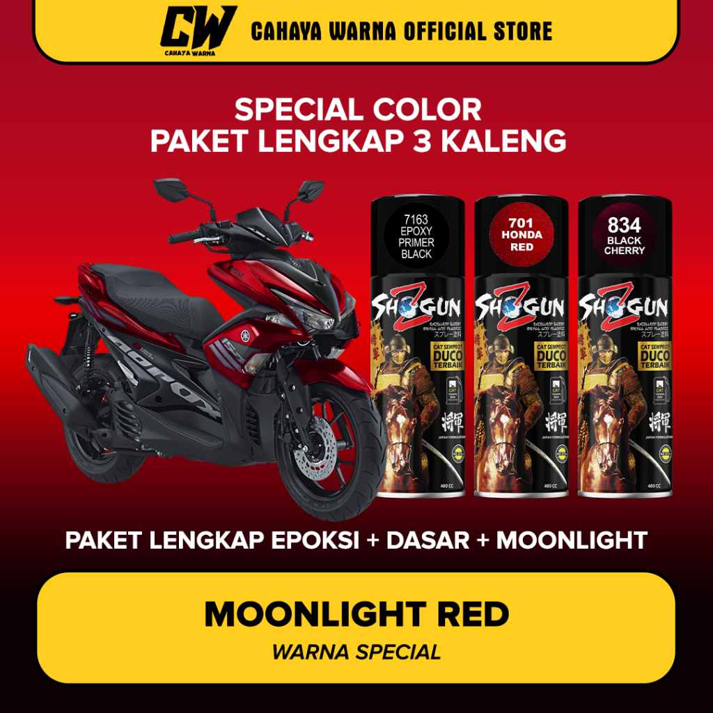 Paket Cat Merah Marun - Shogun Z Duco Moonlight Red Maroon 400cc