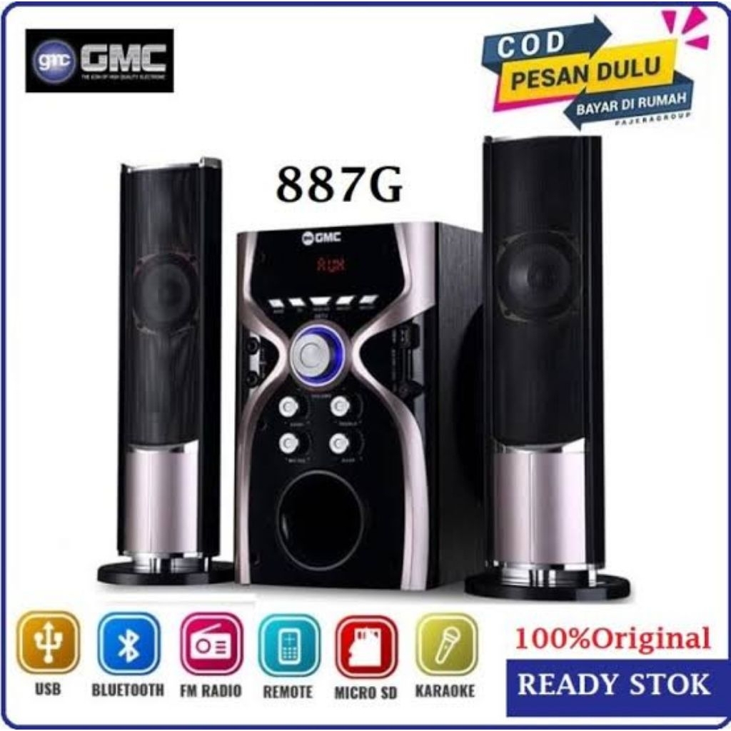SPEAKER GMC 887G 887 G KARAOKE USB MULTIMEDIA AUDIO SPIKER AKTIF ACTIVE TERMURAH AWET ORIGINAL KEREN