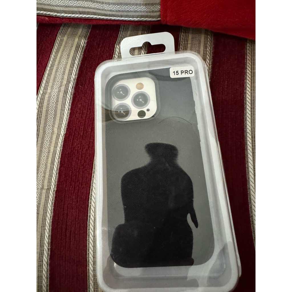 soft case iphone 15 pro, bahan denim hitam