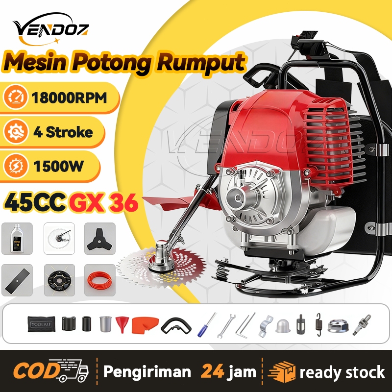 Mesin Potong Rumput Gendong 52CC Powerfull Portable 4 Tak Arit Rumput Mesin Rumput Alat Pencabut Rum