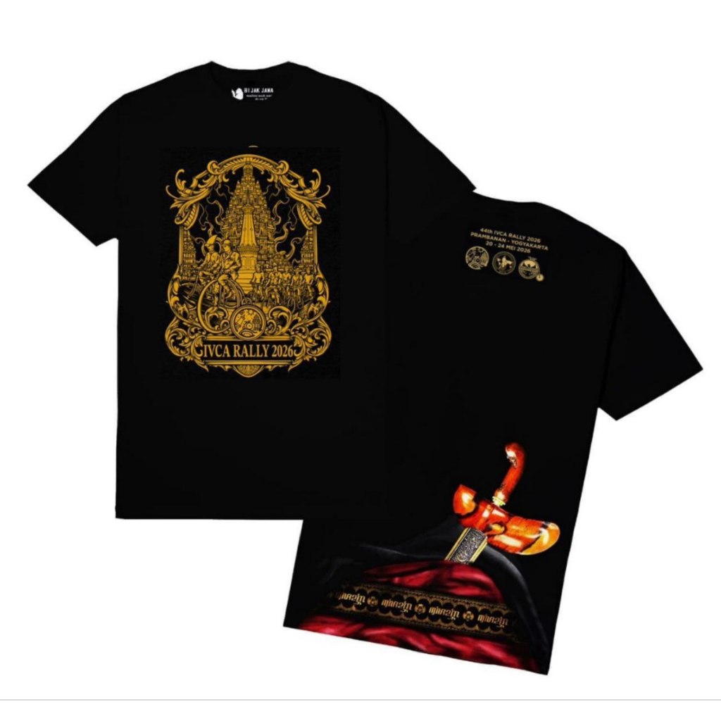 BIJAK JAWA Kaos IVCA Rally Keris 2026 Hitam Pendek/ Panjang
