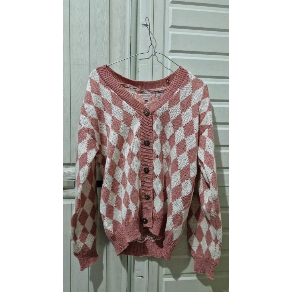 cardigan kotak kotak