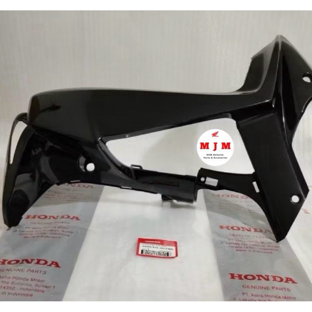 Cover Body Sayap leksil legshield tebeng luar Kiri Honda supra X 125 Batman Hitam Ori 64450-KVL-N01F