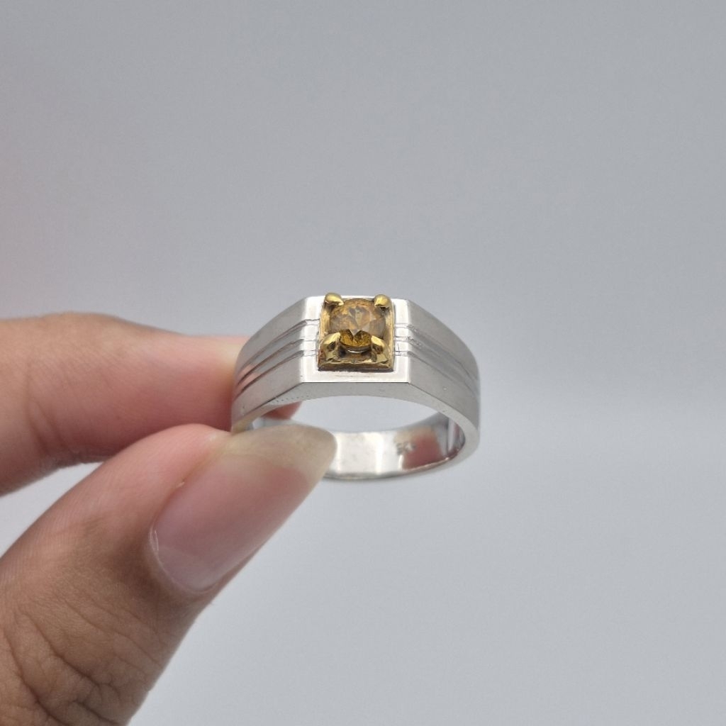 Cincin perak batu Natural Mali Garnet, ukuran jari bisa disesuaikan (freesize), natural mali garnet