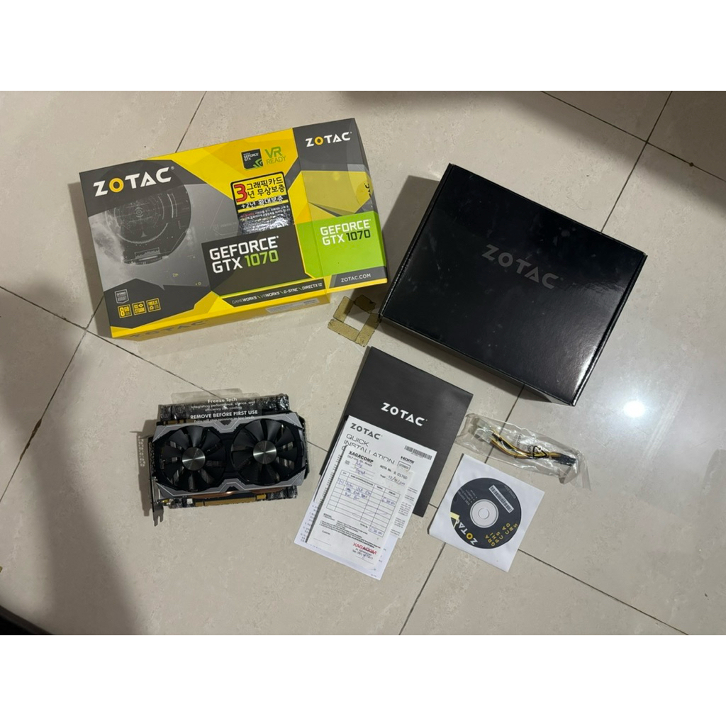 NVIDIA Zotac GTX 1070 Dual Fan 8GB - Mulus, Fullset, Bukan Bekas Mining, Baru Repasta