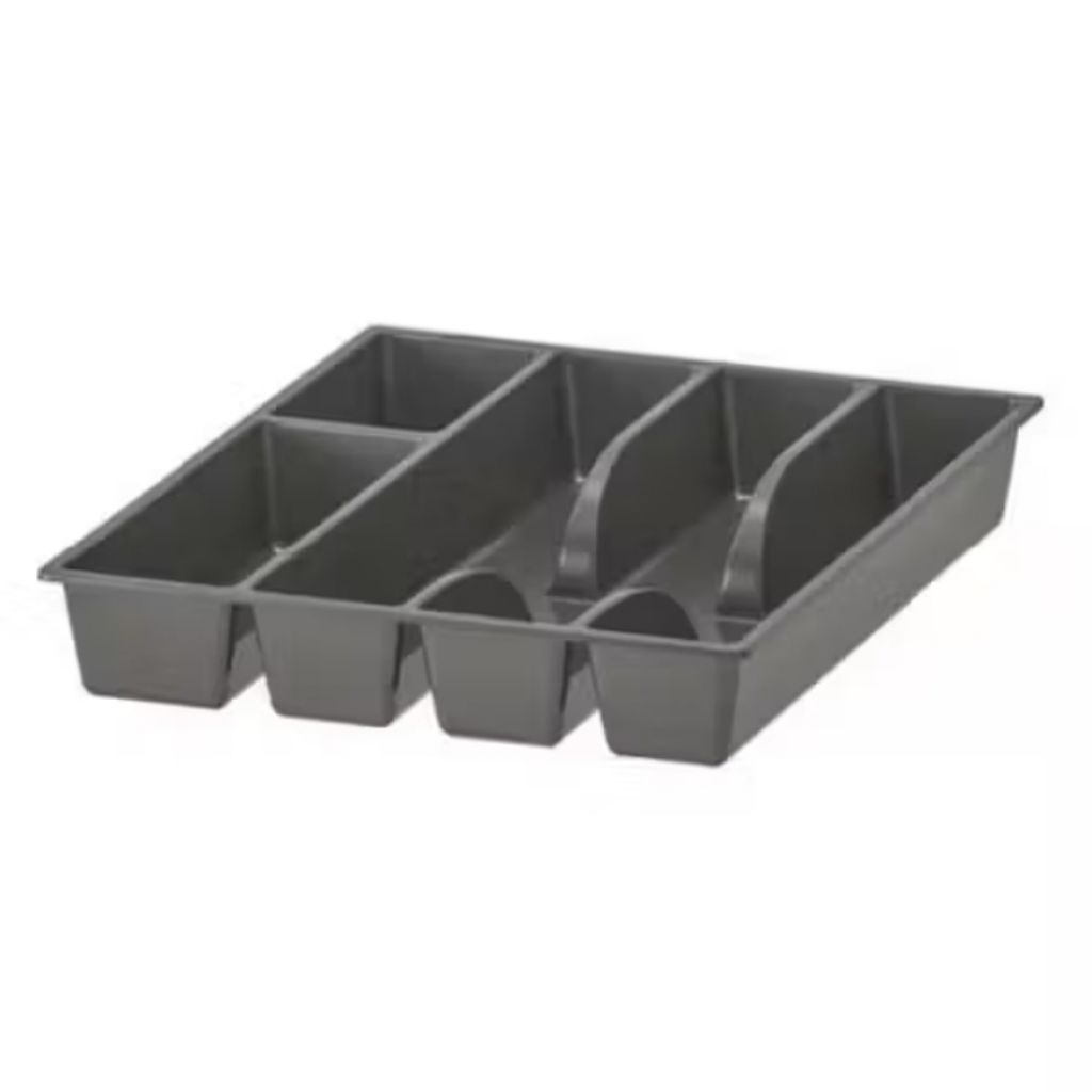 1KEA SMCKR BAKI PENYIMPANAN Peralatan Makan Wadah Sendok Garpu Pisau Cutlery Tray Abu-abu.
