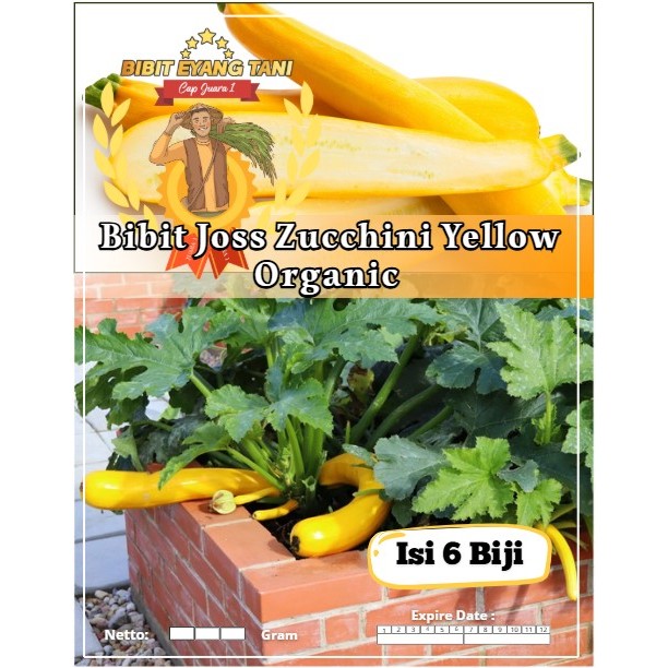 Bibit Joss Zucchini Yellow Organic | Biji Benih Zucchini Kuning | Zucchini