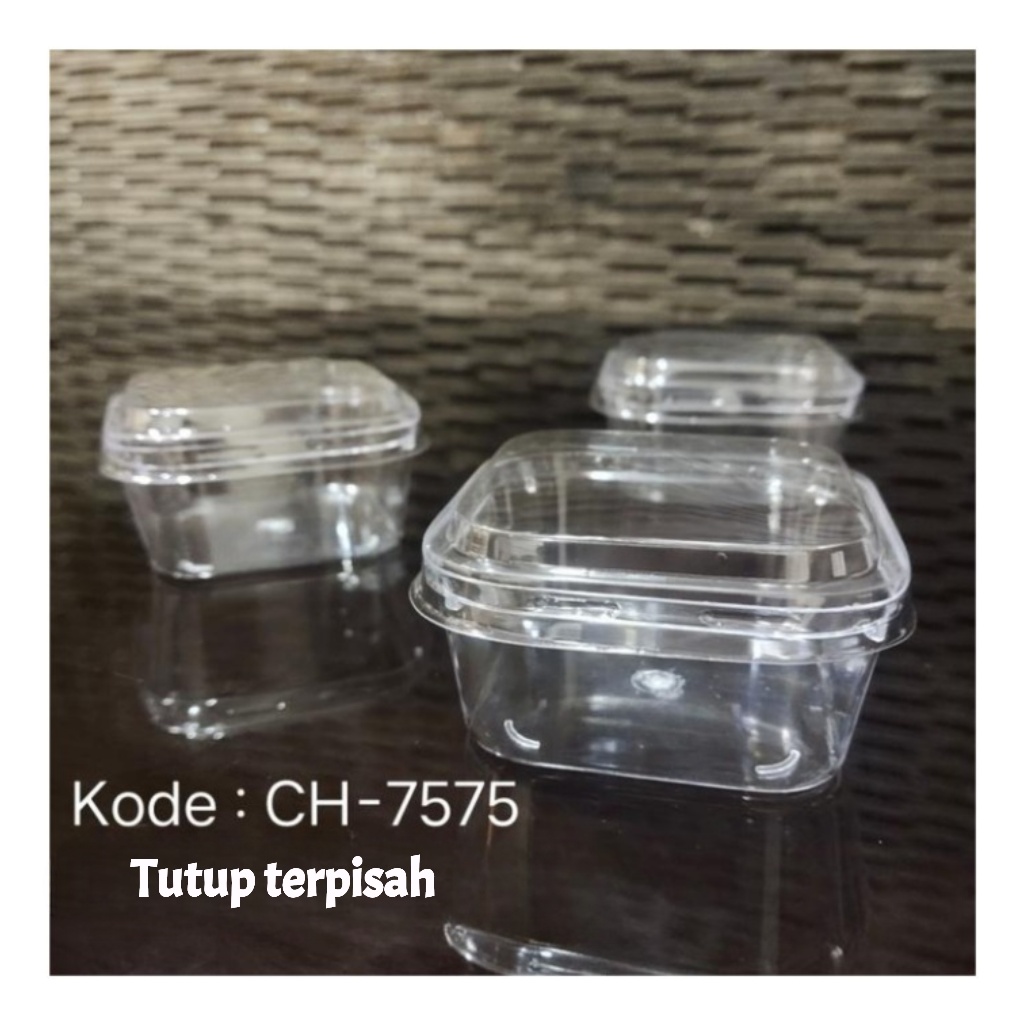 Jelly Cup Puding Cup CH 7575 isi 50 Kotak Gelas Tutup Akrilik Mika Plastik Kaca
