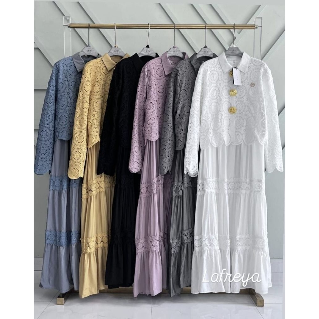 Gamis 2in1 Katun Bordir by Lafreya