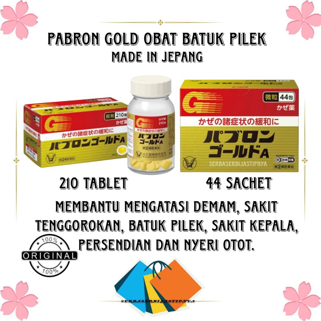 READY STOCK PABRON GOLD FLU&BATUK DEMAM ORIGINAL JEPANG/batukpilek/demam/nyeri
