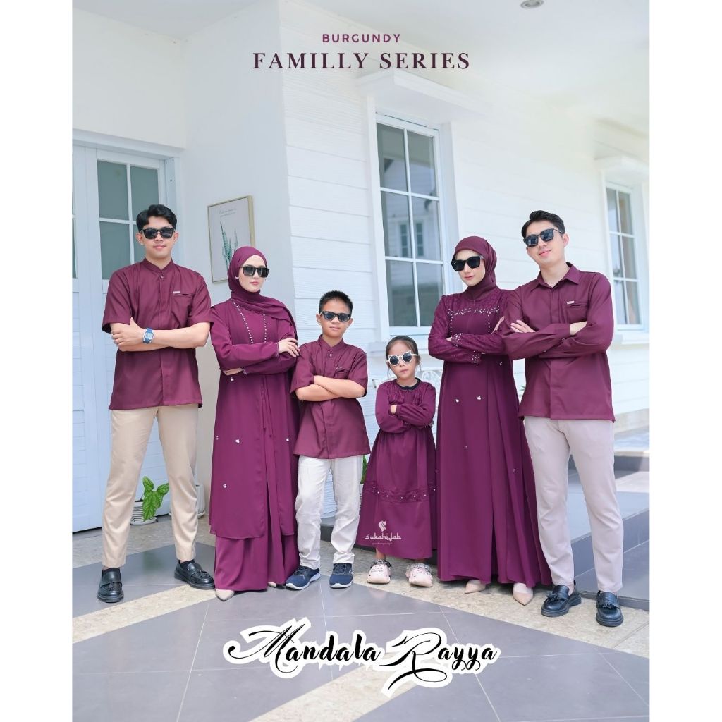 SUKAHIJAB - Sarimbit Mandala Rayya Koko Dewasa Anak Lengan Pendek Kemeja Panjang Family Set 2026