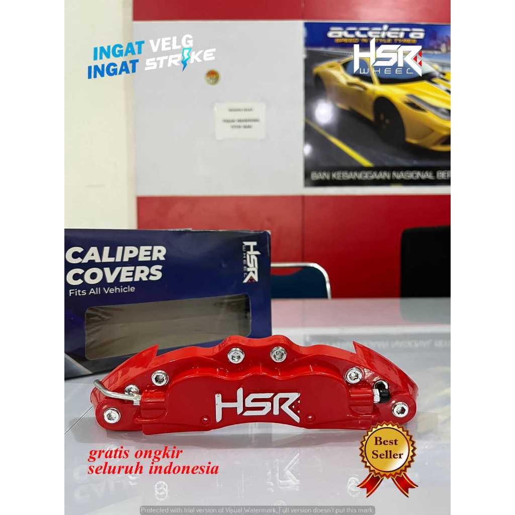 Jual 1Set Tutup Kaliper Cakram Depan Merah HSR Big Brake Kit untuk segala jenis mobil (KANAN+KIRI)