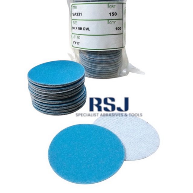 10 pcs-Amplas bulat tempel 2 inch 50 mm/hookit