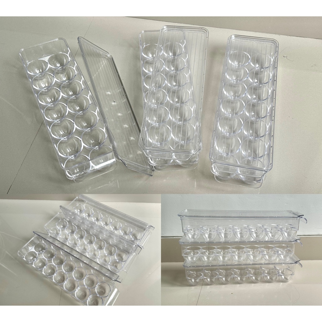 Kotak Rak penyimpanan Tempat Telur Rak telur kulkas Akrilik Acrylic Egg Tray Storage 14 pcs butir Pr