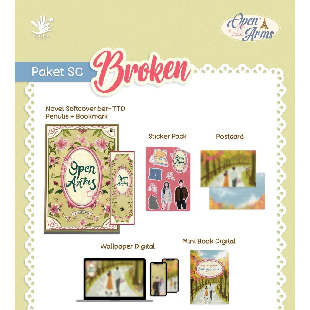 PRE ORDER -Broken Arms by Sourcesmiles (paket sc broken & paket hc amour) novel rekomendasi wattpad