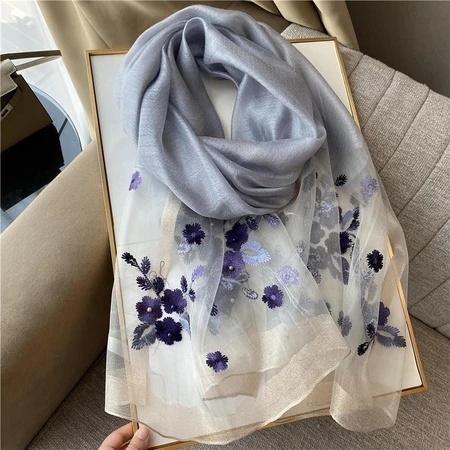 Begonia Silk Wool Blended Mulberry Silk Scarf