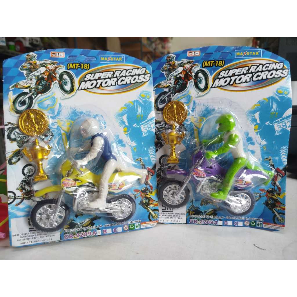 MAINAN MOTOR CROSS PIALA/MAINAN SET MOTOR CROS PIALA+ORANG/MAINAN ANAK LAKI-LAKI SET LENGKAP (MT-18)