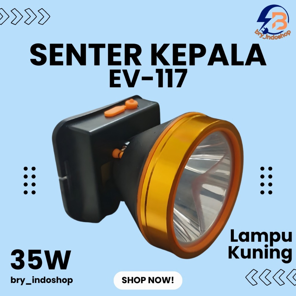 Senter Kepala Cahaya Maksimal Anti Air / Senter Kepala Cahaya Kuning / HEAD LAMP WATERPROOF