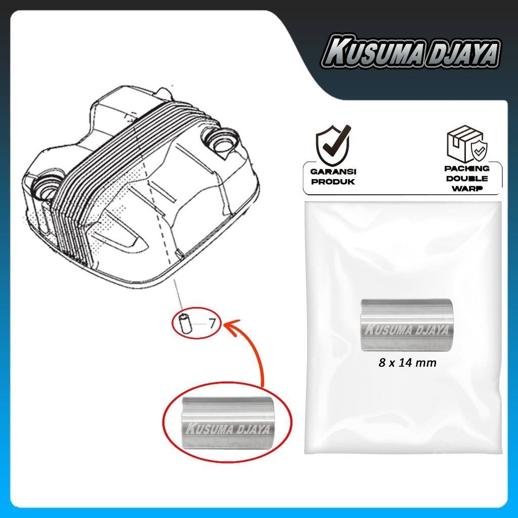 PIN DOWEL BOSH BLOK TUTUP HEAD VERZA CRF 150 SATUAN 8X14MM