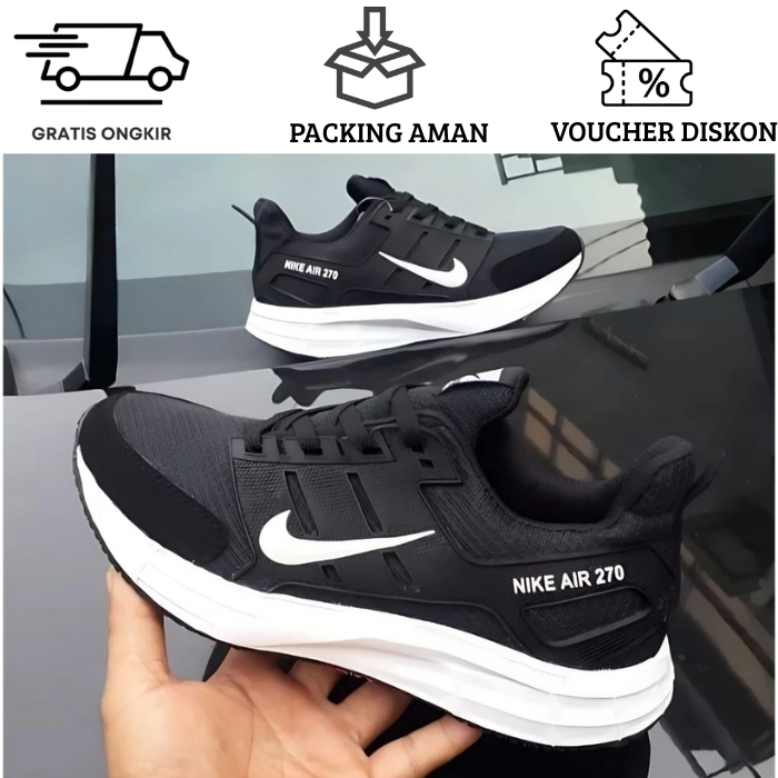 [Free Kaos Kaki+Box] Sepatu Sekolah Nike Anak Murah Warna Hitam