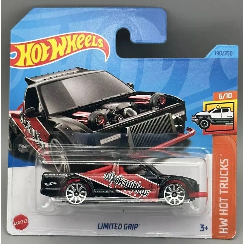 Hot Wheels Limited Grip Black Red Short Card - HW Hot Trucks