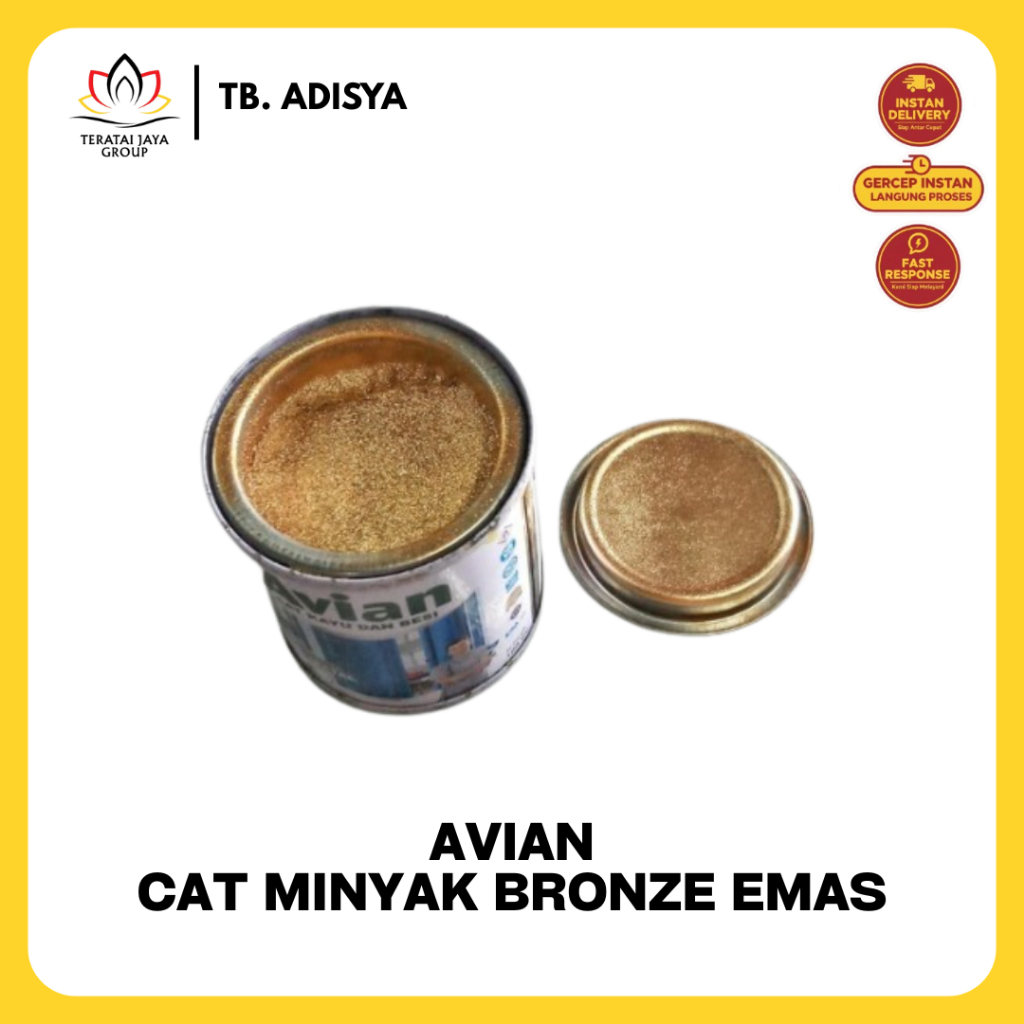Cat Kayu & Besi AVIAN Bronze Emas / Cat Minyak Warna Emas 100cc